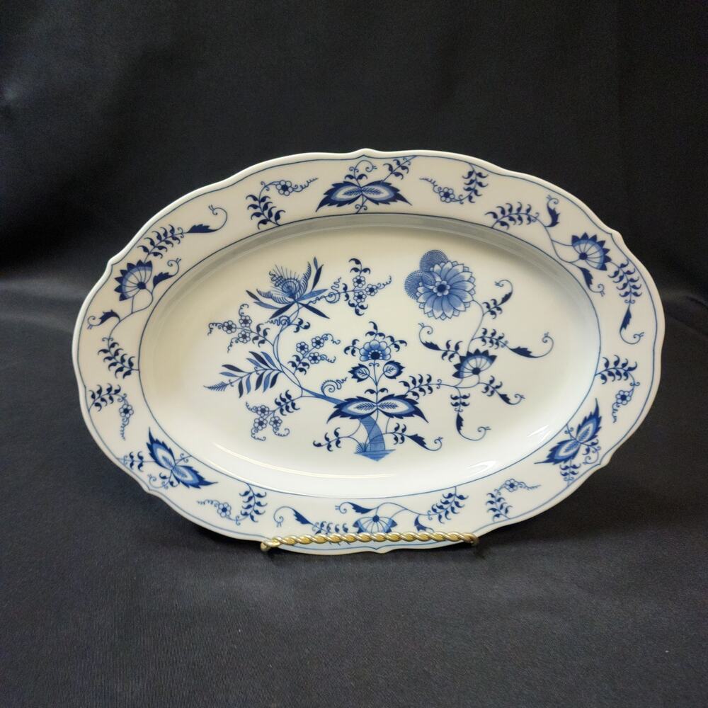 Vintage Blue Danube 14" Oval Serving Platter DISCONTINUED Onion Pattern